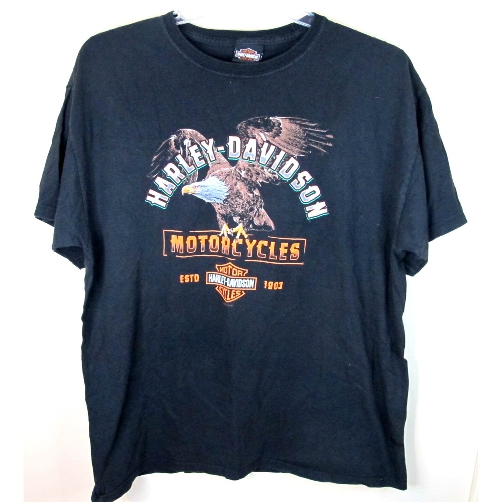 Harley Davidson T-Shirt‎ Flying Eagle Men's Size XL Michigan City, Indiana